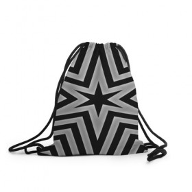 Рюкзак-мешок 3D с принтом Звезда в Тюмени, 100% полиэстер | плотность ткани — 200 г/м2, размер — 35 х 45 см; лямки — толстые шнурки, застежка на шнуровке, без карманов и подкладки | 3d | black | абстракция | другие | линии | полосы | прикольные | текстуры | цветные | черно белый