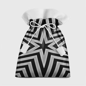 Подарочный 3D мешок с принтом Звезда в Тюмени, 100% полиэстер | Размер: 29*39 см | Тематика изображения на принте: 3d | black | абстракция | другие | линии | полосы | прикольные | текстуры | цветные | черно белый