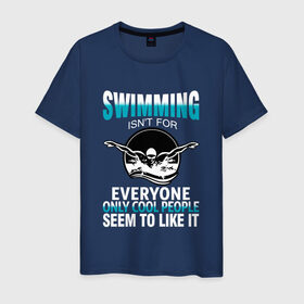 Мужская футболка хлопок с принтом Swimming в Тюмени, 100% хлопок | прямой крой, круглый вырез горловины, длина до линии бедер, слегка спущенное плечо. | swim | swimming | плавание | пловец