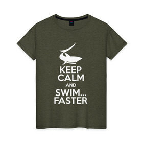 Женская футболка хлопок с принтом swim в Тюмени, 100% хлопок | прямой крой, круглый вырез горловины, длина до линии бедер, слегка спущенное плечо | swim | swimming | плавание | пловец