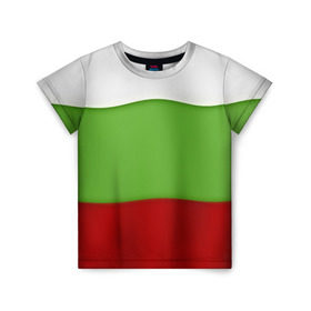 Детская футболка 3D с принтом Болгария в Тюмени, 100% гипоаллергенный полиэфир | прямой крой, круглый вырез горловины, длина до линии бедер, чуть спущенное плечо, ткань немного тянется | bulgaria | flag | болгария | республика болгария | текстура | флаг