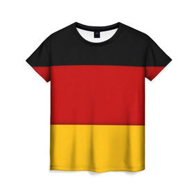 Женская футболка 3D с принтом Германия в Тюмени, 100% полиэфир ( синтетическое хлопкоподобное полотно) | прямой крой, круглый вырез горловины, длина до линии бедер | germany | флаг