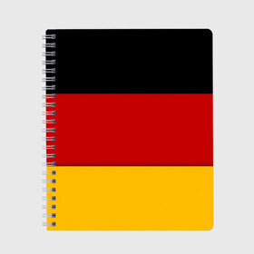 Тетрадь с принтом Германия в Тюмени, 100% бумага | 48 листов, плотность листов — 60 г/м2, плотность картонной обложки — 250 г/м2. Листы скреплены сбоку удобной пружинной спиралью. Уголки страниц и обложки скругленные. Цвет линий — светло-серый
 | germany | флаг