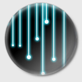 Значок с принтом Линии интернета в Тюмени,  металл | круглая форма, металлическая застежка в виде булавки | будущее | интернет | линии | технологии