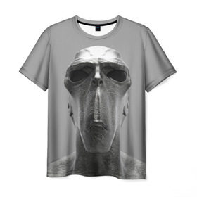 Мужская футболка 3D с принтом Гуманоид в Тюмени, 100% полиэфир | прямой крой, круглый вырез горловины, длина до линии бедер | head | humanoid | sculpture | голова | идол | инопланетянин | истукан | космос | скульптура | статуя