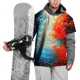 Накидка на куртку 3D с принтом Дорога в Тюмени, 100% полиэстер |  | Тематика изображения на принте: 3d | деревья | дорога | другие | красивые | листья | осень | пейзаж | погода | прикольные | природа | цветные | яркие