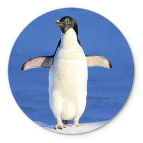 Коврик круглый с принтом Пингвин в Тюмени, резина и полиэстер | круглая форма, изображение наносится на всю лицевую часть | айсберг | антарктида | антарктика | арктика | буревестник | глупый | императорский | клюв | королевский | крылья | ласты | лёд | линукс | океан | пилигрим | полюс | птица | север | снег | умка | фрак