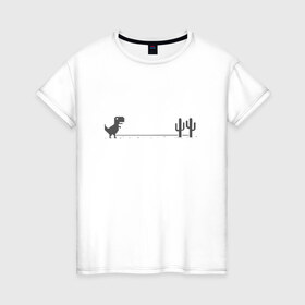 Женская футболка хлопок с принтом Dinochrome, Динохром в Тюмени, 100% хлопок | прямой крой, круглый вырез горловины, длина до линии бедер, слегка спущенное плечо | chrome | dino | dinochrome | динозавр | динохром