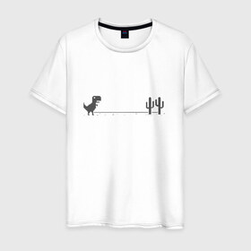 Мужская футболка хлопок с принтом Dinochrome, Динохром в Тюмени, 100% хлопок | прямой крой, круглый вырез горловины, длина до линии бедер, слегка спущенное плечо. | chrome | dino | dinochrome | динозавр | динохром