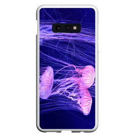 Чехол для Samsung S10E с принтом Розовые медузы в Тюмени, Силикон | Область печати: задняя сторона чехла, без боковых панелей | аквариум | вода | дайвинг | милые | море | океан | плывет | подводный мир | рыбалка | рыбка | рыбы | стая | фауна