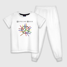 Детская пижама хлопок с принтом Depeche mode (светлая) в Тюмени, 100% хлопок |  брюки и футболка прямого кроя, без карманов, на брюках мягкая резинка на поясе и по низу штанин
 | depeche mode