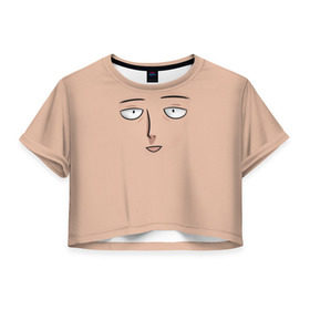 Женская футболка 3D укороченная с принтом One punch man в Тюмени, 100% полиэстер | круглая горловина, длина футболки до линии талии, рукава с отворотами | anime | one punch man | saitama
