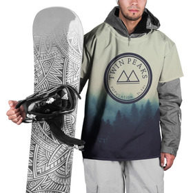 Накидка на куртку 3D с принтом Twin Peaks в Тюмени, 100% полиэстер |  | Тематика изображения на принте: twin peaks твин пикс | годнота | девид линч | лес | лора палмер | сова | туман