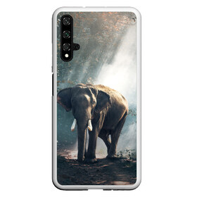 Чехол для Honor 20 с принтом Слон в лесу в Тюмени, Силикон | Область печати: задняя сторона чехла, без боковых панелей | африка | африканский | бивни | большой | гигант джунгли | зоопарк | индийский | индия | лесной великан | мамонт | огромный | саванна | сафари | серый | слон | слоненок | слониха | стадо | уши | хобот