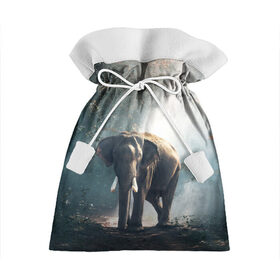 Подарочный 3D мешок с принтом Слон в лесу в Тюмени, 100% полиэстер | Размер: 29*39 см | африка | африканский | бивни | большой | гигант джунгли | зоопарк | индийский | индия | лесной великан | мамонт | огромный | саванна | сафари | серый | слон | слоненок | слониха | стадо | уши | хобот