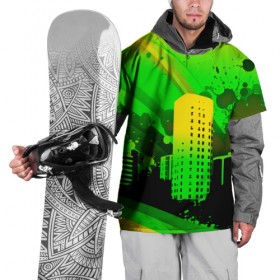 Накидка на куртку 3D с принтом Город в красках в Тюмени, 100% полиэстер |  | Тематика изображения на принте: 3d | город | другие | зеленый | картинка | красивые | краски | прикольные | пятна | радуга | свет | цветные | яркие
