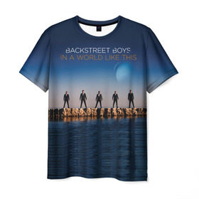 Мужская футболка 3D с принтом In A World Like This в Тюмени, 100% полиэфир | прямой крой, круглый вырез горловины, длина до линии бедер | backstreet boys | bsb