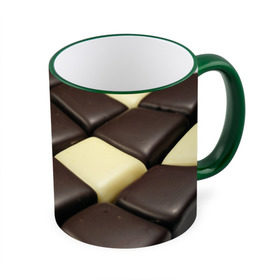 Кружка 3D с принтом Шоколадные конфеты в Тюмени, керамика | ёмкость 330 мл | десерт | еда | конфеты | сладкое | структуры | шахматы | шоколад
