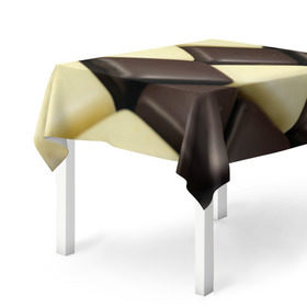 Скатерть 3D с принтом Шоколадные конфеты в Тюмени, 100% полиэстер (ткань не мнется и не растягивается) | Размер: 150*150 см | Тематика изображения на принте: десерт | еда | конфеты | сладкое | структуры | шахматы | шоколад