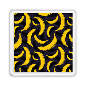 Магнит 55*55 с принтом Бананы в Тюмени, Пластик | Размер: 65*65 мм; Размер печати: 55*55 мм | bananas | food. vegan | fruit | yellow | бананы | веган | еда | желтый | фрукты