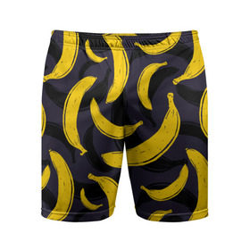 Мужские шорты 3D спортивные с принтом Бананы в Тюмени,  |  | Тематика изображения на принте: bananas | food. vegan | fruit | yellow | бананы | веган | еда | желтый | фрукты