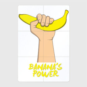Магнитный плакат 2Х3 с принтом Сила бананов в Тюмени, Полимерный материал с магнитным слоем | 6 деталей размером 9*9 см | Тематика изображения на принте: banana | power | банан | банана | еда | пальма | сила