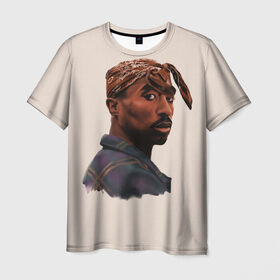 Мужская футболка 3D с принтом Tupac в Тюмени, 100% полиэфир | прямой крой, круглый вырез горловины, длина до линии бедер | 2pac | rap | shakur | tupac | рэп | тупак | шакур
