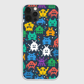 Чехол для iPhone 12 Pro Max с принтом Монстры пиксели в Тюмени, Силикон |  | camo | camouflage | game | halloween | minecraft | pacman | pixel | space invaders | игра | камуфляж | классика | майнкрафт | монстры | пиксели | пиксель | хэллоуин