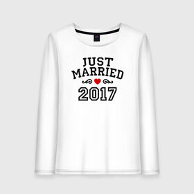 Женский лонгслив хлопок с принтом Just married 2017 в Тюмени, 100% хлопок |  | 2017 | just married | молодожены | свадьба