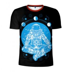 Мужская футболка 3D спортивная с принтом Космонавт в Тюмени, 100% полиэстер с улучшенными характеристиками | приталенный силуэт, круглая горловина, широкие плечи, сужается к линии бедра | день космонавтики | звезда | звезды | космонавт | космонавты | космос | планета | планеты | ракета | ракеты