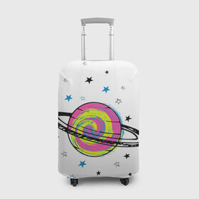 Чехол для чемодана 3D с принтом Планета в Тюмени, 86% полиэфир, 14% спандекс | двустороннее нанесение принта, прорези для ручек и колес | звезда | звезды | космос | планета | планеты | ракета | ракеты