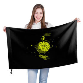Флаг 3D с принтом Hello! в Тюмени, 100% полиэстер | плотность ткани — 95 г/м2, размер — 67 х 109 см. Принт наносится с одной стороны | день космонавтики | звезда | звезды | космонавт | космонавты | космос | планета | планеты | ракета | ракеты
