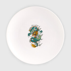 Тарелка с принтом Дракон в Тюмени, фарфор | диаметр - 210 мм
диаметр для нанесения принта - 120 мм | дракон | китай | монстр | фен | шуй