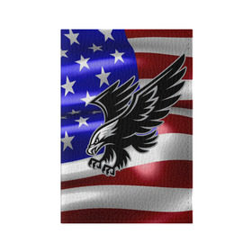 Обложка для паспорта матовая кожа с принтом Флаг США с орлом в Тюмени, натуральная матовая кожа | размер 19,3 х 13,7 см; прозрачные пластиковые крепления | Тематика изображения на принте: usa | америка | белоголовый | герб | государство | доллар | дядя сэм | звездно полосатый флаг | лысый | нато | оон | орел | птица | свобода | символ | соединённые штаты америки | страна | сша | штат