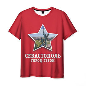Мужская футболка 3D с принтом Севастополь город-герой в Тюмени, 100% полиэфир | прямой крой, круглый вырез горловины, длина до линии бедер | Тематика изображения на принте: 