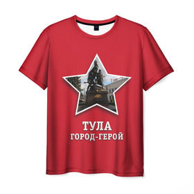 Мужская футболка 3D с принтом Тула город-герой в Тюмени, 100% полиэфир | прямой крой, круглый вырез горловины, длина до линии бедер | битва | великая | война | герой | город | день | отечественная | победы | тула