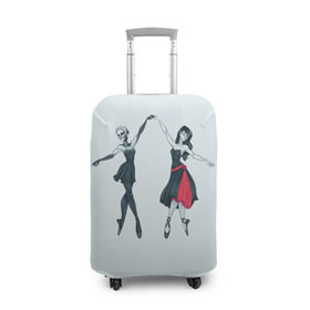 Чехол для чемодана 3D с принтом Ballerinas TWP в Тюмени, 86% полиэфир, 14% спандекс | двустороннее нанесение принта, прорези для ручек и колес | 21 pilots | twenty one pilots