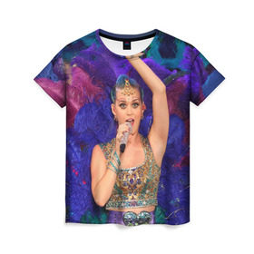 Женская футболка 3D с принтом Colour в Тюмени, 100% полиэфир ( синтетическое хлопкоподобное полотно) | прямой крой, круглый вырез горловины, длина до линии бедер | Тематика изображения на принте: katy perry | кэти перри