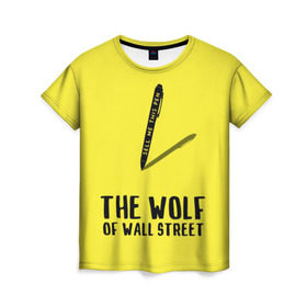 Женская футболка 3D с принтом Волк с Уолл Стрит в Тюмени, 100% полиэфир ( синтетическое хлопкоподобное полотно) | прямой крой, круглый вырез горловины, длина до линии бедер | the wolf of wall street | волк с уолл стрит | леонардо дикаприо | мартин скорсезе | продай мне эту ручку