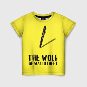 Детская футболка 3D с принтом Волк с Уолл Стрит в Тюмени, 100% гипоаллергенный полиэфир | прямой крой, круглый вырез горловины, длина до линии бедер, чуть спущенное плечо, ткань немного тянется | the wolf of wall street | волк с уолл стрит | леонардо дикаприо | мартин скорсезе | продай мне эту ручку