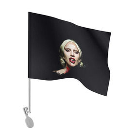 Флаг для автомобиля с принтом Леди Гага в Тюмени, 100% полиэстер | Размер: 30*21 см | lady gaga | леди гага
