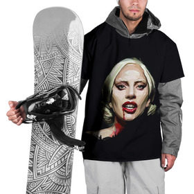 Накидка на куртку 3D с принтом Леди Гага в Тюмени, 100% полиэстер |  | lady gaga | леди гага