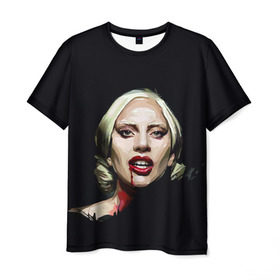 Мужская футболка 3D с принтом Леди Гага в Тюмени, 100% полиэфир | прямой крой, круглый вырез горловины, длина до линии бедер | Тематика изображения на принте: lady gaga | леди гага