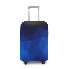 Чехол для чемодана 3D с принтом Синие полигоны в Тюмени, 86% полиэфир, 14% спандекс | двустороннее нанесение принта, прорези для ручек и колес | абстракция | бумага | геометрия | грани | изгиб | линии | полигоны | полосы | постель | розовый | сочетания | текстура | треугольники