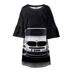 Детское платье 3D с принтом BMW X5 в Тюмени, 100% полиэстер | прямой силуэт, чуть расширенный к низу. Круглая горловина, на рукавах — воланы | bmw | x3 x4 x5 x6 x7 x8 | авто | автомобиль | блатная | бмв | бумер | бэха | иномарка | концерн | красивая | крутая | марка немецкая | машина | пацанский таз | прикольная | тачила | тачка
