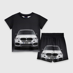 Детский костюм с шортами 3D с принтом BMW X5 в Тюмени,  |  | bmw | x3 x4 x5 x6 x7 x8 | авто | автомобиль | блатная | бмв | бумер | бэха | иномарка | концерн | красивая | крутая | марка немецкая | машина | пацанский таз | прикольная | тачила | тачка