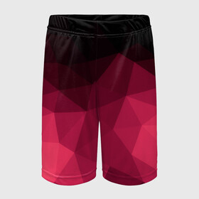 Детские спортивные шорты 3D с принтом Розовая абстракция в Тюмени,  100% полиэстер
 | пояс оформлен широкой мягкой резинкой, ткань тянется
 | геометрия | полигоны | розовый | треугольники