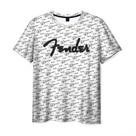 Мужская футболка 3D с принтом Fender в Тюмени, 100% полиэфир | прямой крой, круглый вырез горловины, длина до линии бедер | fender | gibson | guitar | ibanez | music | rock | гитара | музыка | рок