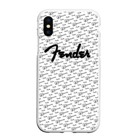 Чехол для iPhone XS Max матовый с принтом Fender в Тюмени, Силикон | Область печати: задняя сторона чехла, без боковых панелей | Тематика изображения на принте: fender | gibson | guitar | ibanez | music | rock | гитара | музыка | рок