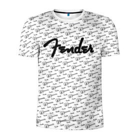 Мужская футболка 3D спортивная с принтом Fender в Тюмени, 100% полиэстер с улучшенными характеристиками | приталенный силуэт, круглая горловина, широкие плечи, сужается к линии бедра | fender | gibson | guitar | ibanez | music | rock | гитара | музыка | рок